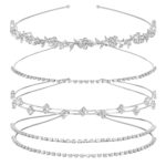 Four-Piece Silver Rhinestone Headband Set