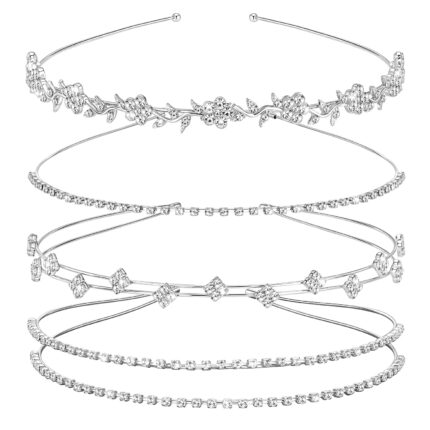 Four-Piece Silver Rhinestone Headband Set