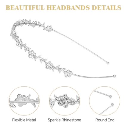 Four-Piece Silver Rhinestone Headband Set