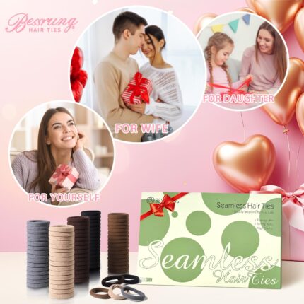 100-Pack Brown Toned Seamless Hair Ties