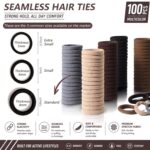 100-Pack Brown Toned Seamless Hair Ties