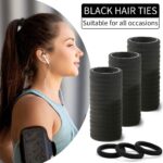 100-Piece Seamless Black Hair Ties