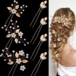 Seven-Piece Gold Leaf & Pearl Hair Pins
