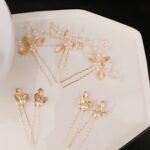 Seven-Piece Gold Leaf & Pearl Hair Pins