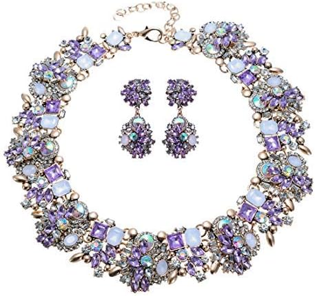Crystal Embellished Choker Necklace Set