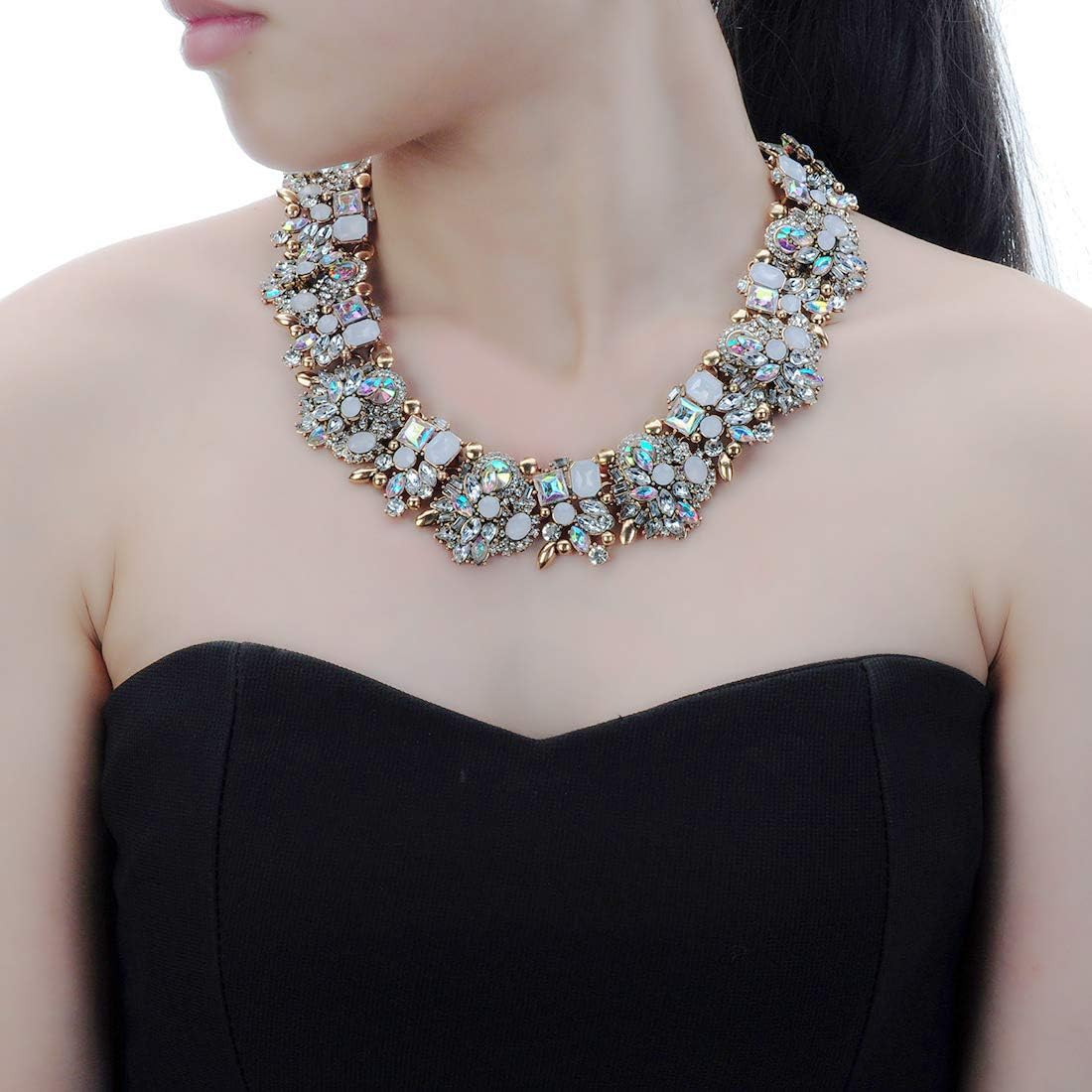 Embellished Crystal Choker Necklace Set