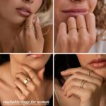 Four-Piece Stackable Gold Plated Rings