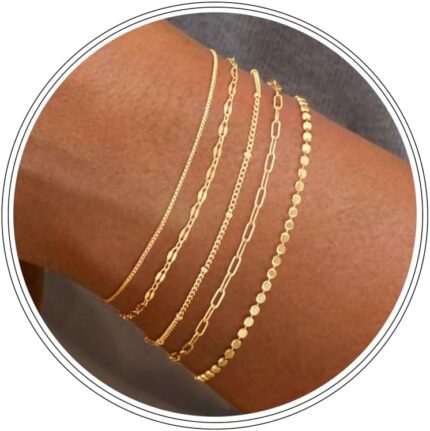 Five-Piece Gold Tone Bracelet Set