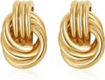 Chunky Knot Gold Dangle Earrings