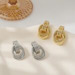 Chunky Knot Gold Dangle Earrings