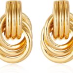 Knot Heart Link Drop Earrings