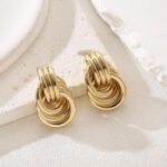Knot Heart Link Drop Earrings