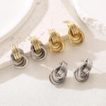 Knot Heart Link Drop Earrings