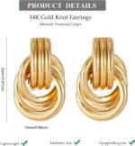 Knot Heart Link Drop Earrings