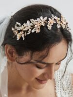 Gold Tone Floral Bridal Headband