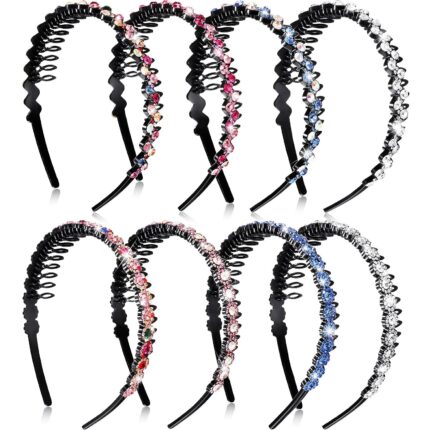 Eight-Pack Rhinestone Headbands with Teeth