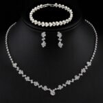 Silver Plated Rhinestone Jewellery Set