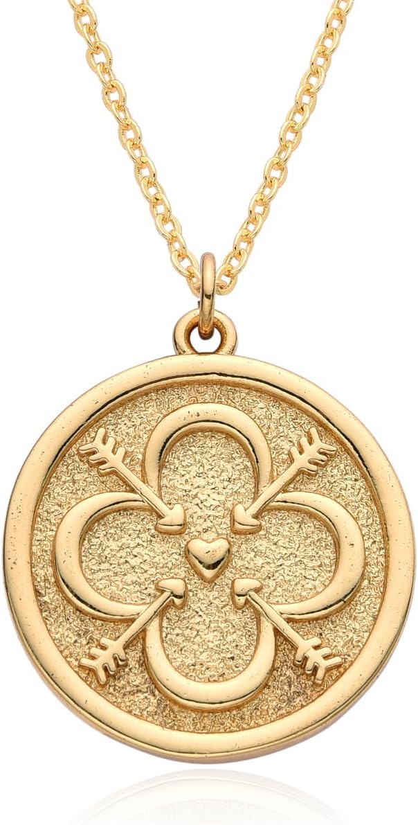 Textured Round Pendant Necklace