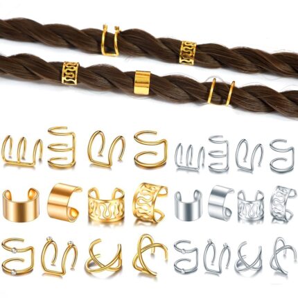 24-Piece Assorted Hair Braid Cuffs